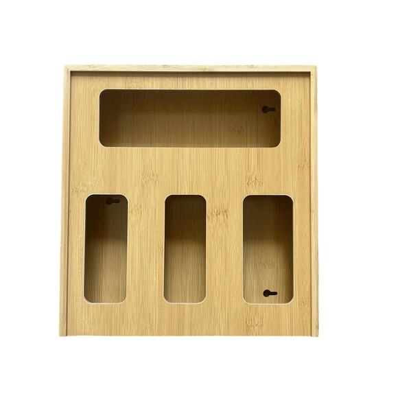 SpaceAid Bamboo Bag Organizer for Kitchen Drawer 13x12x3 Gently Used - Picture 1 of 14